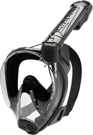 Маска для снорклінгу CRESSI Baron Full Face M/L чорна: повнолицева, антизапітнівальна, з клапаном та трубкою