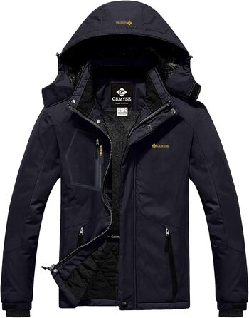 Чоловіча водонепроникна лижна куртка GEMYSE з флісовою підкладкою, чорна