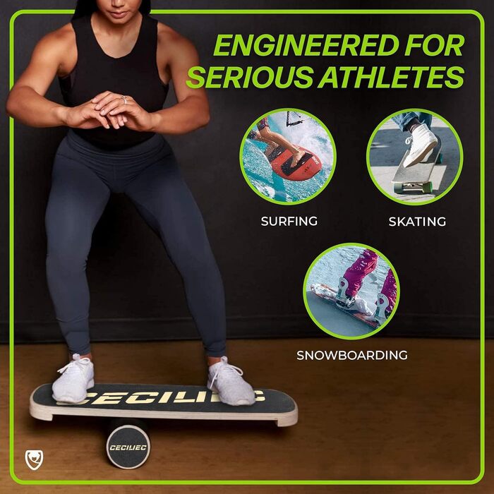 Балансборд для тренувань, балансу та стабільності: дерев'яний балансборд з роликом для спорту та фітнесу