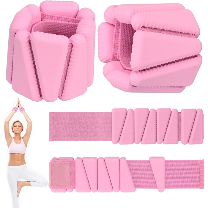 Набір кишенькових вагів KOOOGEAR 2 шт. (0,5 кг * 2) для фітнесу, бігу, гімнастики, чорний та рожевий