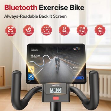 Велотренажер горизонтальний JOROTO JH30/JH30PRO з Bluetooth, LCD дисплеєм, до 136 кг - для дому