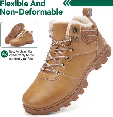 Зимові черевики для чоловіків та жінок – теплі, з підкладкою, снігоступи, легкі, неслизькі, для активного відпочинку та повсякденного носіння (39 EU, Жовтий Gb1172)