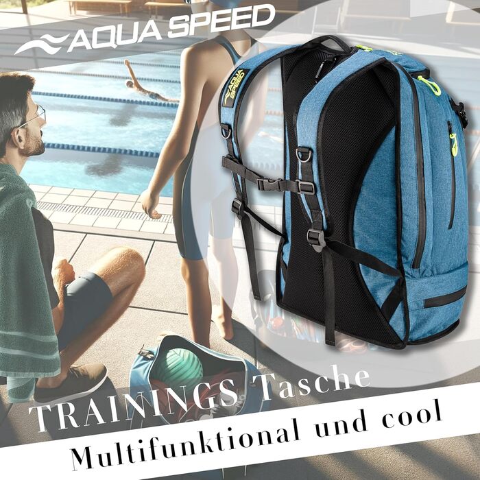 Рюкзак Aqua Speed MAXPACK 42л чорний для спорту та подорожей з мікрофібровим рушником