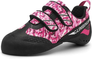 Жіночі скельні туфлі для скелелазіння, неслизькі, для залу та вулиці, з двома ремінцями, для початківців (38 EU, Рожевий)