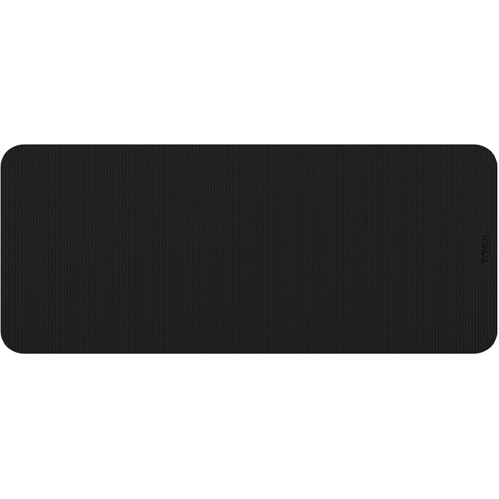 TREX SPORT Килимок для гімнастики та фітнесу | Товстий та м'який, 190x80x1 см, з ручкою для перенесення, чорний | Килимок для йоги з антиковзаючим покриттям