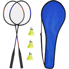 Набір для бадмінтона KH Federball: 2 або 4 ракетки, воланчики та сумка. Підходить для дорослих та дітей. Кольори: чорний, червоний, синій