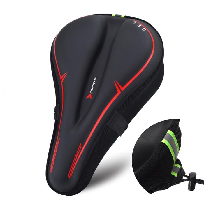 Покриття для велосипедного сидіння з гелевою подушкою, водонепроникне, для гірського велосипеда, велотренажера, чорного кольору