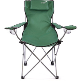 Туристичний стул Divero: складаний, для риболовлі, з підголовником, зелений (до 130 кг)
