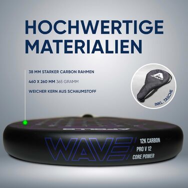 Ракетка для паделу Apollo 12K Carbon Purple - професійна ракетка для гри в падел для чоловіків та жінок, карбон 12K