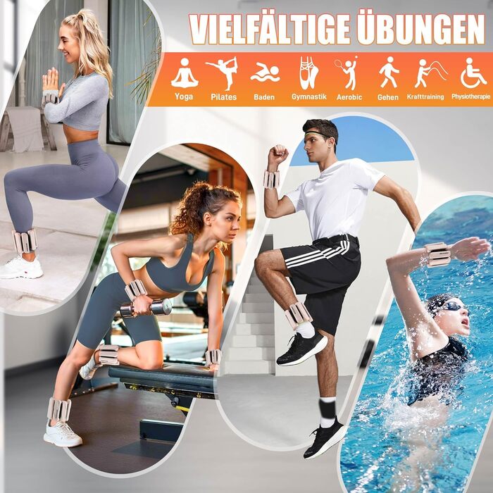 Набір манжет для ніг та рук 1.8 кг (0.9 кг кожна) для фітнесу, кардіо та силових тренувань. Манжети для ніг та рук, 1.8 кг.