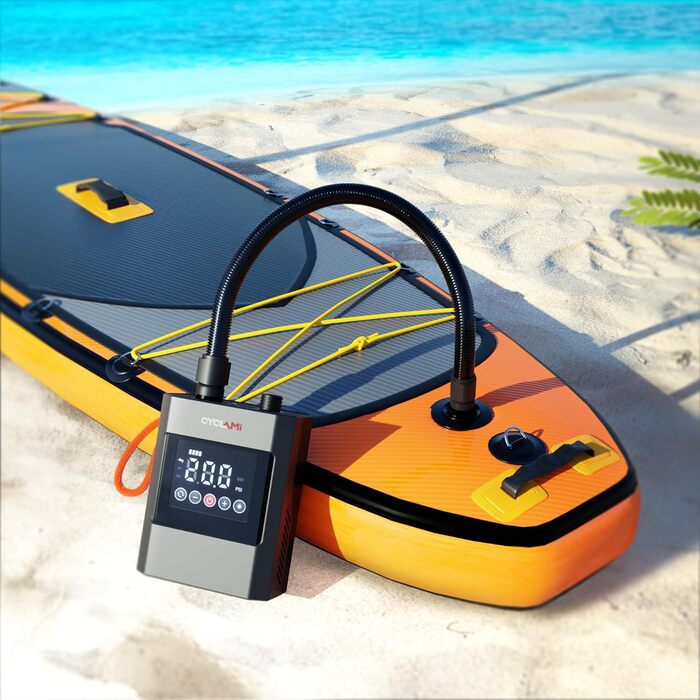Електричний насос CYCLAM Q2 SUP 20 PSI з акумулятором для накачування човнів, дощок та інших надувних виробів + адаптер 12V DC