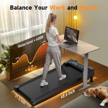 Бігова доріжка REPOWER для дому, Walking Pad, автоматичне підняття/опускання 9%, тиха, з пультом, для столу, 3 рівня регулювання, до 136 кг