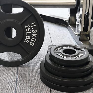 Олімпійський диск із чавуну Signature Fitness, 5,1 см, 20,4 кг, пара, для силових тренувань і важкої атлетики, двома отворами