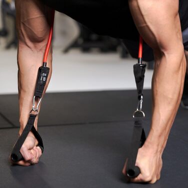 Набір еспандерів Gymtek 5 Fitnessband: стрічки, петлі для ніг, дверний анкер, сумка – для фітнесу та тренувань