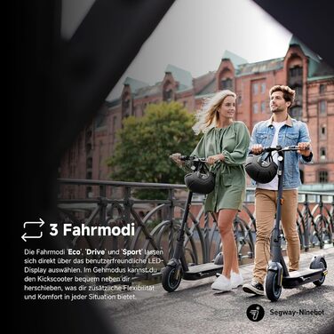 Електросамокат Segway-Ninebot MAX G30D II для дорослих, з дорожньою сертифікацією, 20 км/год, запас ходу 65 км, 2021, сірий