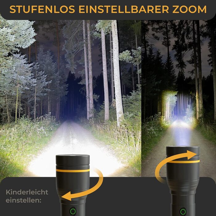 Ліхтар LED LICHTMEISTER® 1000 Люмен, акумулятор 4000 mAh, перезарядний, надяскравий