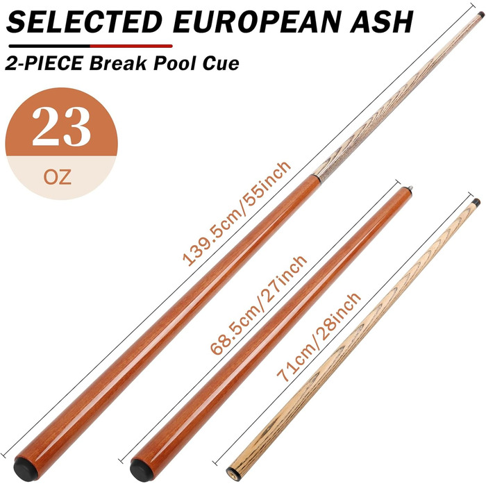 Більярдний кий для розбиття IIQ Heavy Hitter Break Stick, чорний, 21 унція (652 г)