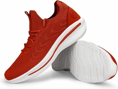 Жіночі кросівки для бігу та фітнесу. Зручні, дихаючі, з антиковзкою підошвою. Ідеальні для занять спортом, прогулянок та тренувань у залі. Колір: червоний, розмір: 38 EU