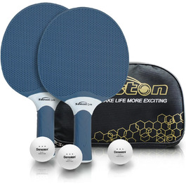 Набір для настільного тенісу Senston: професійний комплект для 2-4 гравців, гумові накладки, для гри в приміщенні та на вулиці. Чорний & Білий (Indigo)