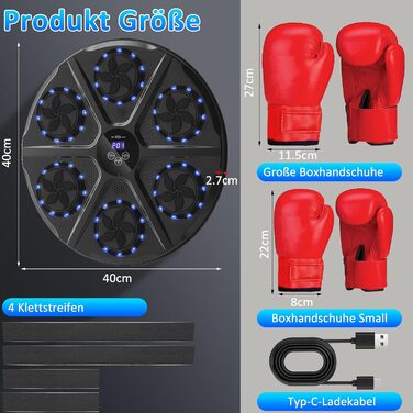 Музична бокс-машина Wenosda: розумна бокс-машина з Bluetooth, 9 функцій, 18 швидкостей, для дітей та дорослих (чорний)