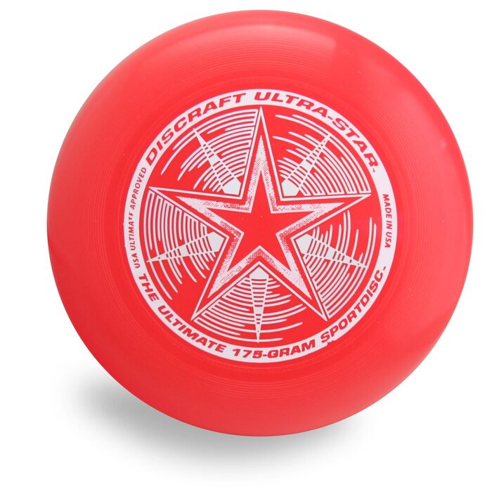 Фрісбі Discraft Ultra-Star 175g - професійний диск для гри в Ultimate Frisbee (червоний, однотонний)