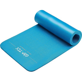 Гімнастичний килимок Gymtek 180x61 см, NBR 1,5 см, для йоги, фітнесу, пілатесу, з ременем, синій