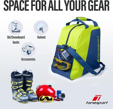 Чохол для скі та сноуборд чобіт та шолома, підходить для авіаперельотів, Neon Green