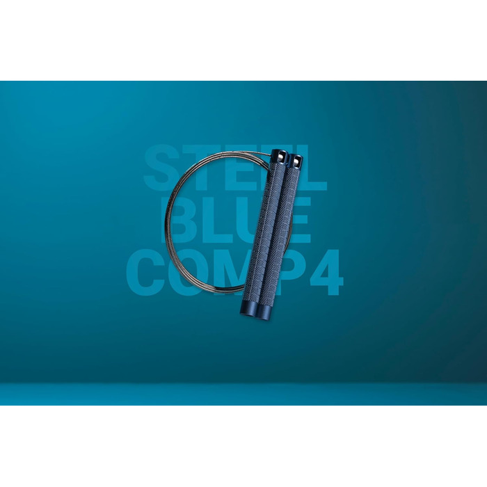 RPM Comp4 - Преміум скакалка для професіоналів: алюмінієві ручки, регульована довжина, швидка ротація для Double Unders – ідеально для функціональних та фітнес-тренувань (Steel Blue)