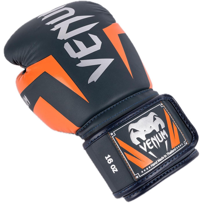 Боксерські рукавички Venum Elite (Морський, Срібний, Помаранчевий, 12 Oz)
