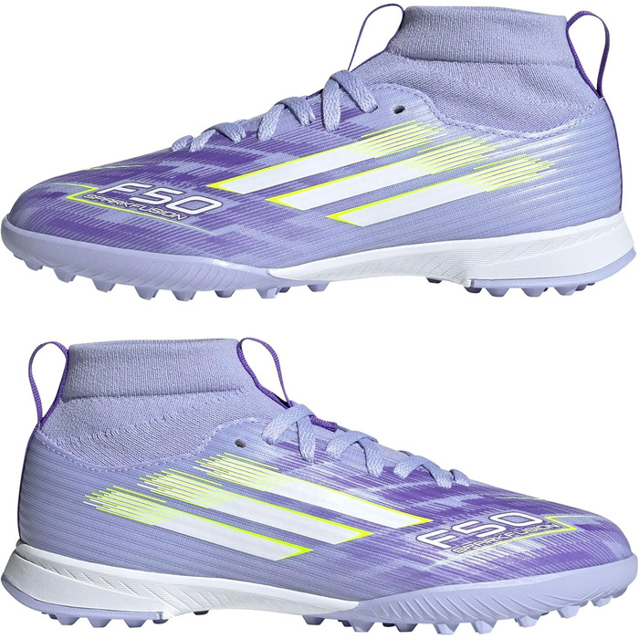 Дитячі футбольні бутси Adidas F50 SPARKFUSION League W Mid Turf - Violet Tone, Lucid Lemon, Purple Rush, 37 1/3 EU