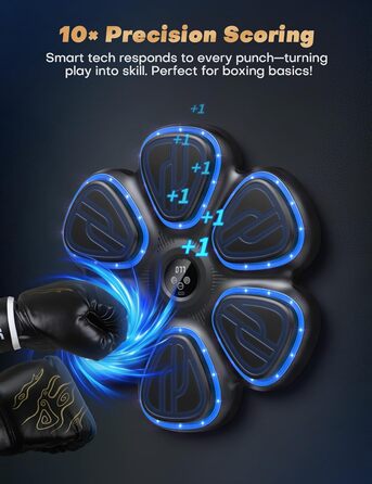 Музична боксерська машина BESSERITE з підсвіткою та рукавичками, для дорослих та підлітків