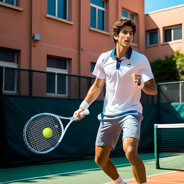 Тенісний Ракетка для Дорослих, 2 шт. з М'ячами та Аксесуарами, Синій/Зелений