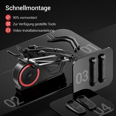 Еліптичний тренажер CURSOR для дому з 16 рівнями опору, тихий магнітний еліпс, довжина кроку 40 см, датчики пульсу, LCD-дисплей, вантажопідйомність 159 кг (Червоний-70)