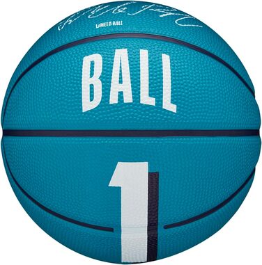 Баскетбольний м'яч Wilson NBA Player Icon для вулиці, розмір 7 (74,9 см) та міні-розмір 3, LaMelo Ball