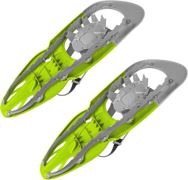 Снігоступи Alpidex з палицями 25 або 29 дюймів, швидка фіксація, підійдуть для розміру ноги 38-46, вага до 140 кг, з підйомником, сумкою, телескопічні палиці, лайм