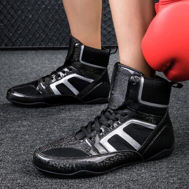 Боксерські рукавички для чоловіків та жінок, чорні, розмір 41 EU, професійні, з неслизькою гумовою підошвою