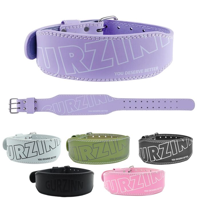 Жіночий пояс для важкої атлетики з шкіри, з підтримкою попереку 10,2 см, фіолетовий, для пауерліфтингу та присідань