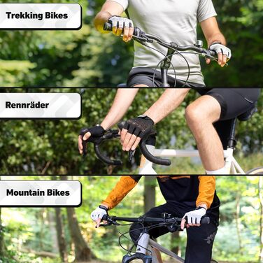 Велосипедні рукавички Valkental® з підкладкою | М'які та дихаючі | Для чоловіків та жінок | Безпальцеві рукавички для MTB/шосе/трекінгу | Короткі та легкі рукавички з відбиваючими елементами L Advanced