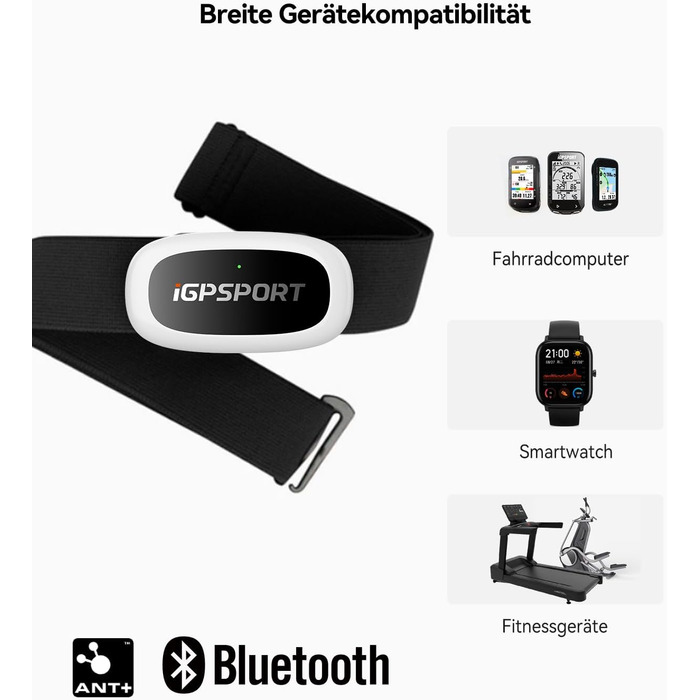 Пульсометр iGPSPORT HR50 Bluetooth ANT+ для велоспорту, бігу, фітнесу (водонепроникний)