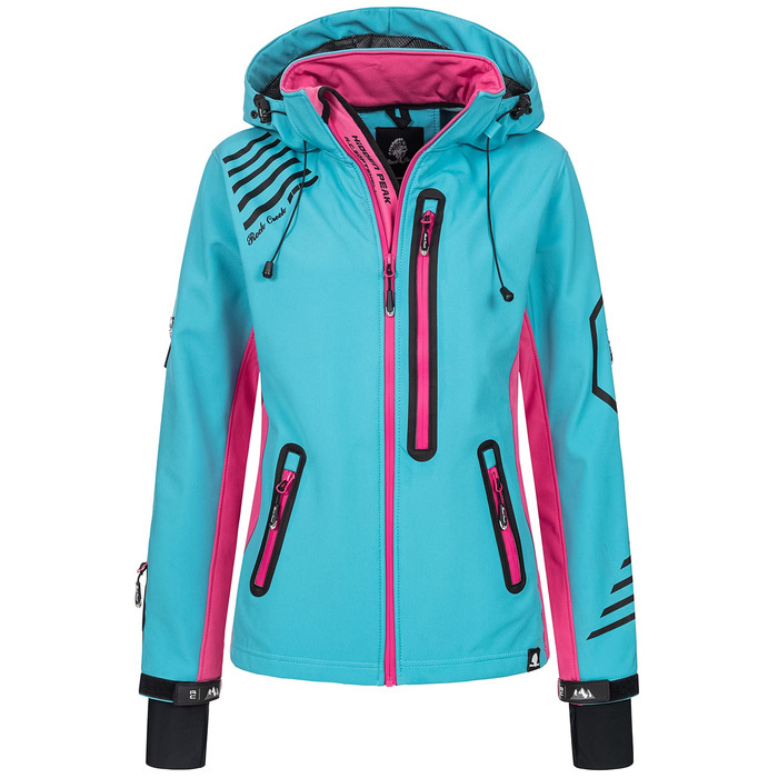 Жіноча куртка-вітровка Rock Creek Softshell D-402, розмір 4XL, бірюзово-рожева