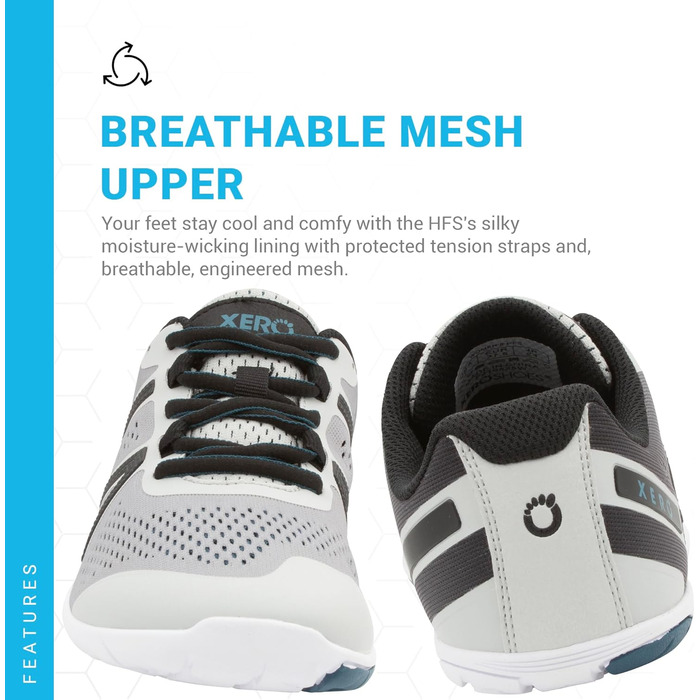 Жіночі бігові кросівки Xero Shoes HFS, сірий колір Aurora, розмір 41.5 EU