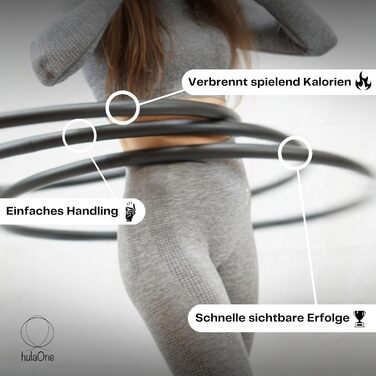 Преміум хулахуп hulaOne Classy Hoop 1,2 кг для фітнесу та схуднення, чорний, для дорослих