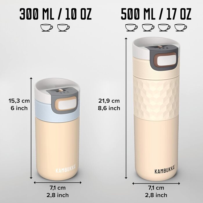 Термочашка Kambukka ETNA ICED LATTE 300 мл з нержавіючої сталі, ізольована, для кави та напоїв, герметична, тримає 5 годин гарячим і 11 годин холодним