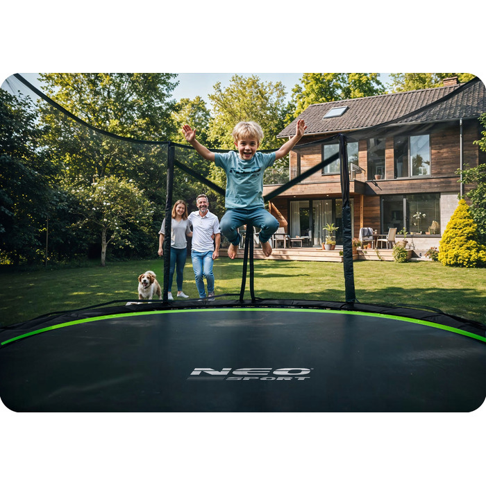 Садовий батут Neo-Sport 6ft/183см із зовнішньою сіткою та драбиною