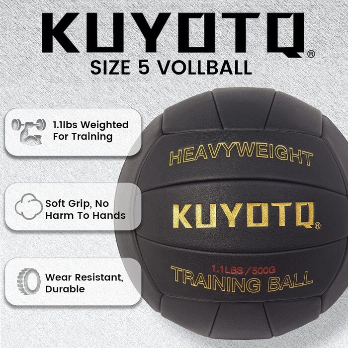 Волейбольний м'яч KUYOTQ, розмір 5, для тренувань, 18-панельний, супер м'який, стабільної форми, для залу та вулиці (розслаблений)