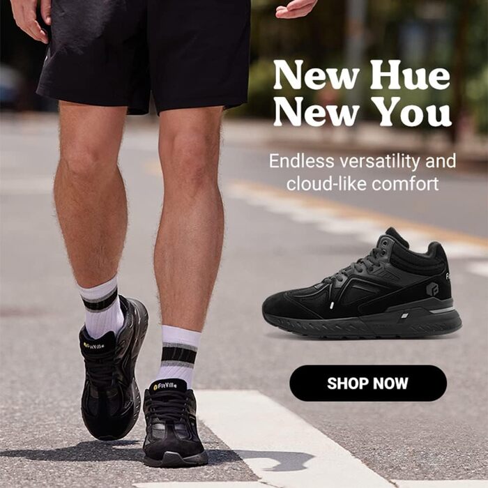 Чоловічі кросівки для бігу FitVille широкі (46 EU) - чорний, зручні, стильні, для ходьби та спорту