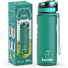 Дитяча спортивна пляшка для води Luyiilo, 500 мл, герметична, з фруктовим фільтром, для школи, спорту, без BPA, підходить для газованої води, синя