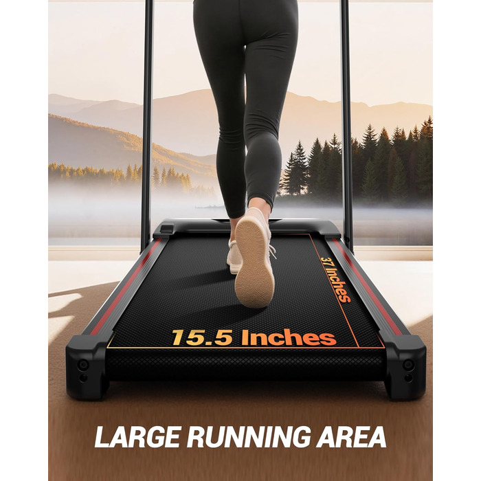 Бігова доріжка UMAY Walking Pad з нахилом 15%, швидкість до 10 км/год, тиховий двигун, для дому та офісу, макс. навантаження 136 кг, чорна