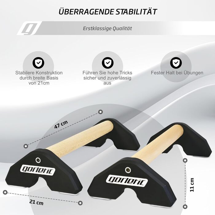 Паралетси LowFit PRO Gorletic для калістеніки, гімнастики, атлетів, преміум, магнітний дизайн, білі (чорні), зручний транспорт