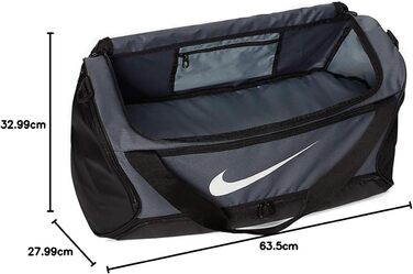 Спортивна сумка Nike Brasilia Training Medium 61 см, сірий/чорний/білий